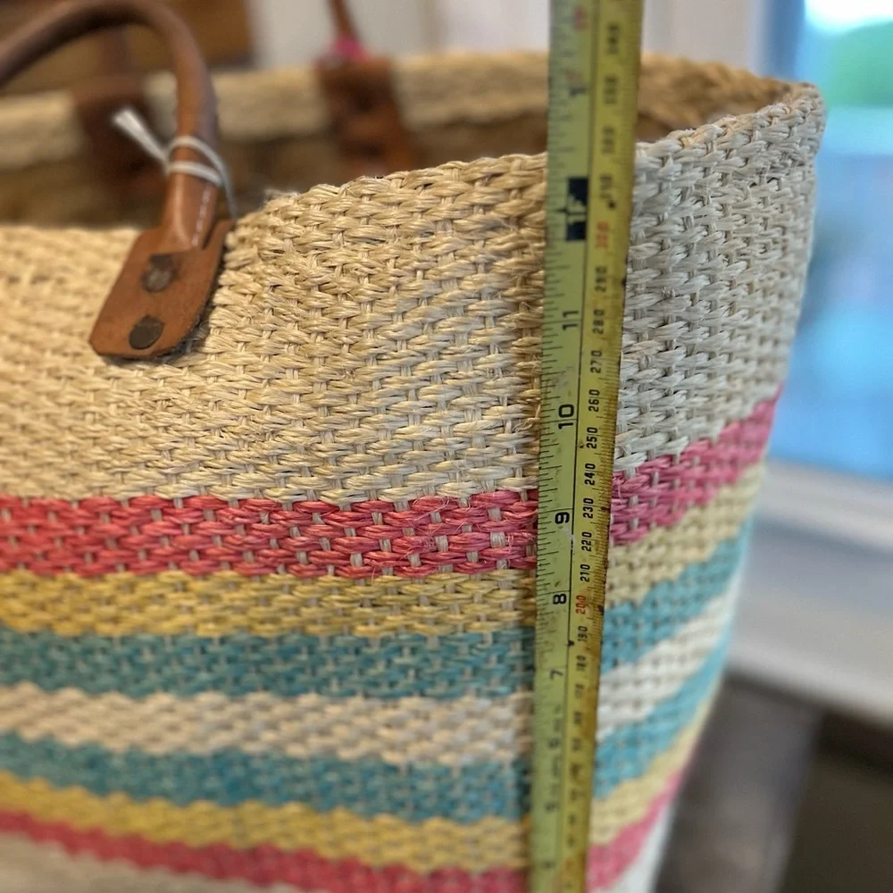 Mar Y Sol la Paz raffia Straw Tote new